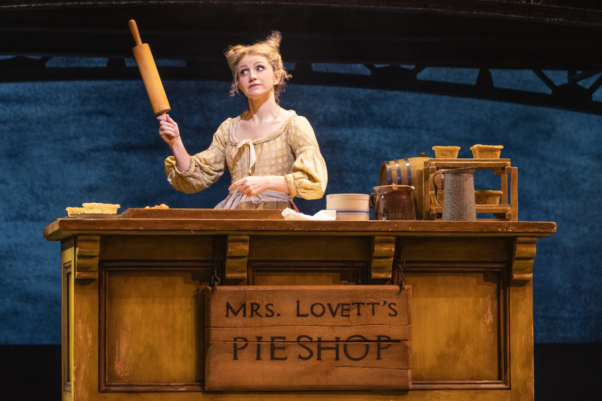 Annaleigh Ashford as Mrs. Lovett in Sweeney Todd. © Matthew Murphy and Evan Zimmerman