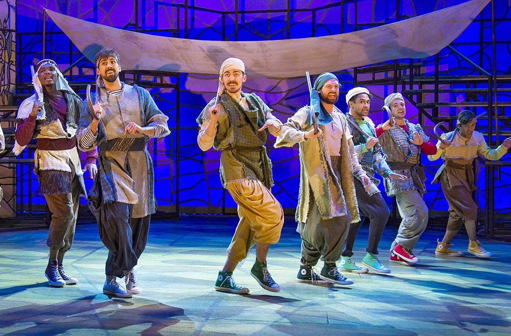 Ian Allred (center) as Issacher in Utah Shakespeare Festival's 2019 production of Joseph and the Amazing Technicolor Dreamcoat.