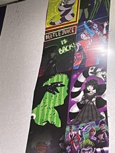 closeup of ava pearson's art in Beetlejuice mural