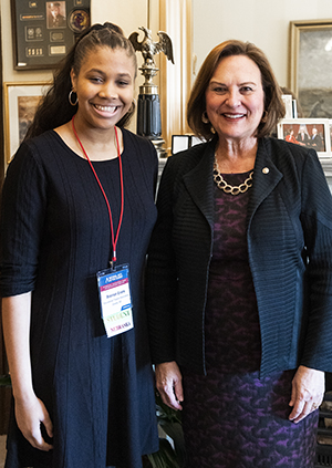 2019 Democracyworks winner Brannon Evans with United States Senator Deb Fischer of Nebraska.