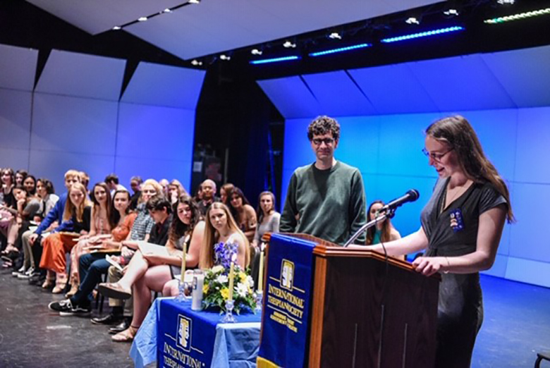 As an Honorary Thespian of Troupe 4958, John Cariani distributed awards.