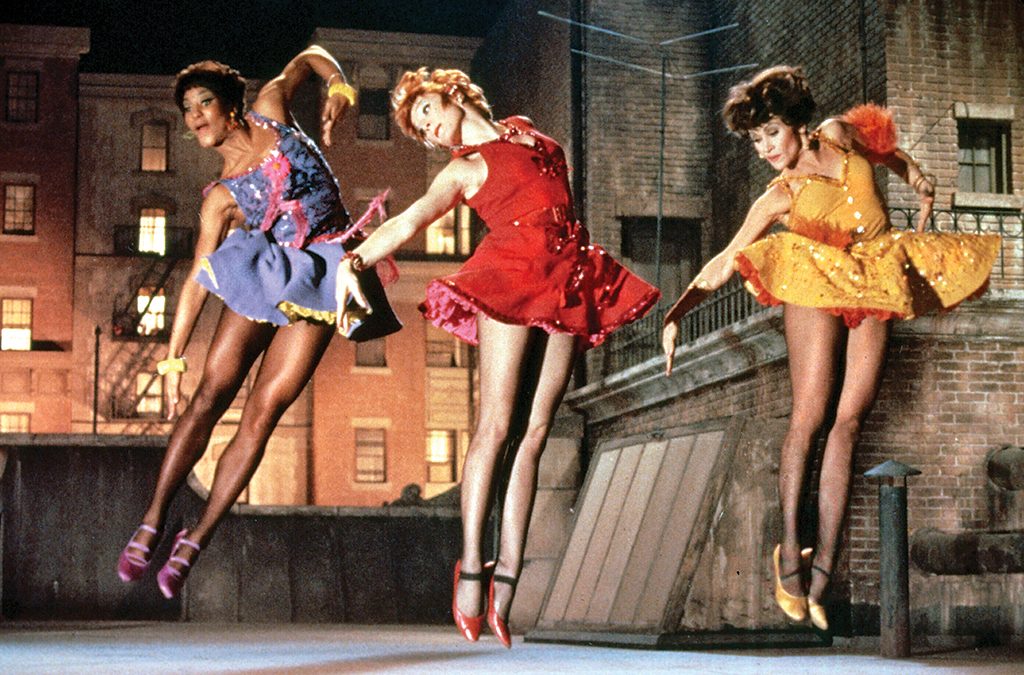Paula Kelly as Helene, Shirley MacLaine as Charity, and Chita Rivera as Nickie in Bob Fosse's feature film directorial debut, the 1969 musical Sweet Charity, which he also choreographed.
