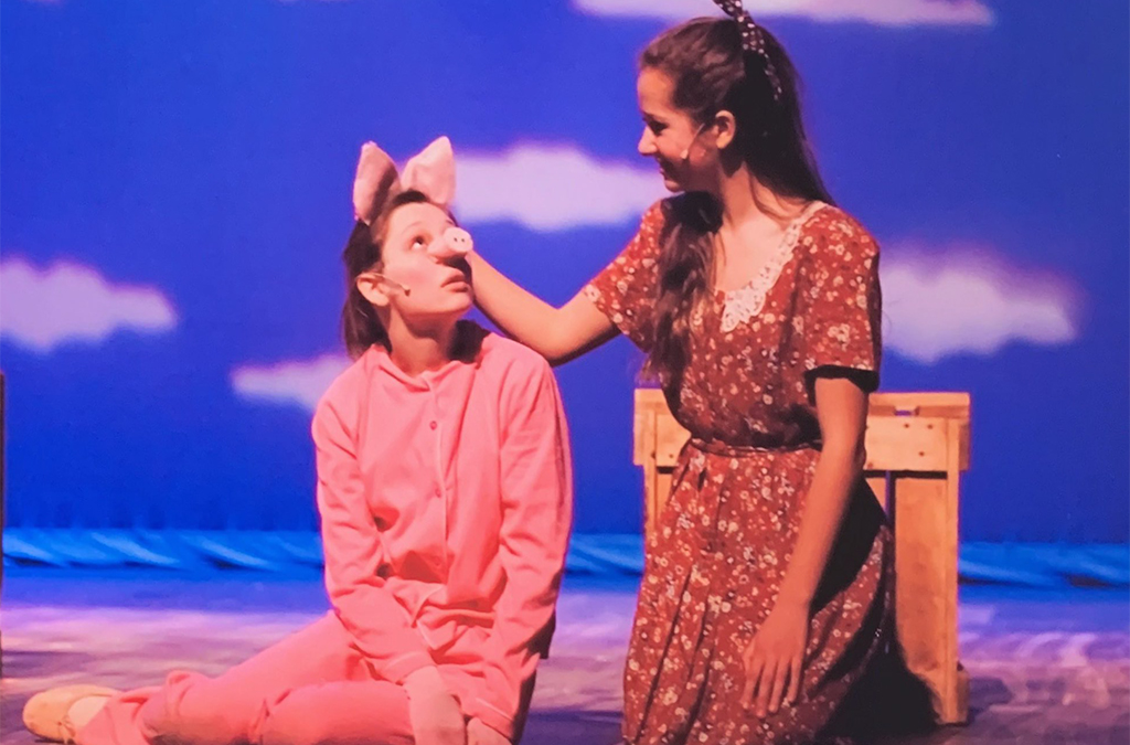 Hannah Ayars and Cynthia Reynolds in the Bordentown Regional High School production of Charlotte's Web.