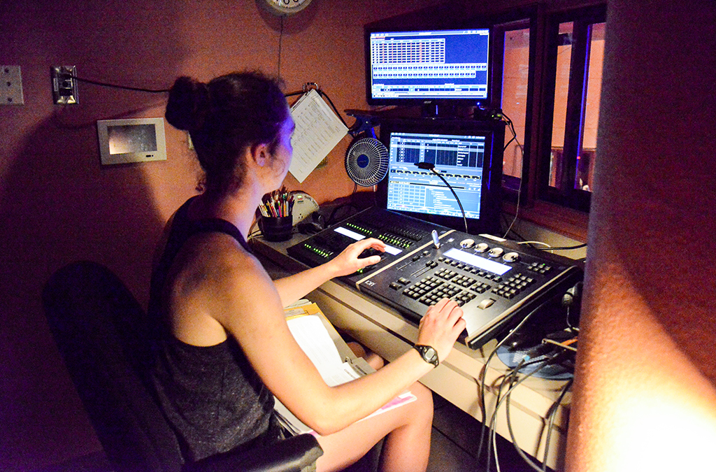 All’s ready in the booth for South Eugene (Ore.) High School’s production of Be More Chill.