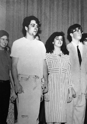 Jonathan Baker, Amy Mount, and Gavin Creel in Findlay High School's 1993 production of Bye Bye Birdie.