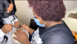 Styling Black Hair Destinee Steele handmaking a wig