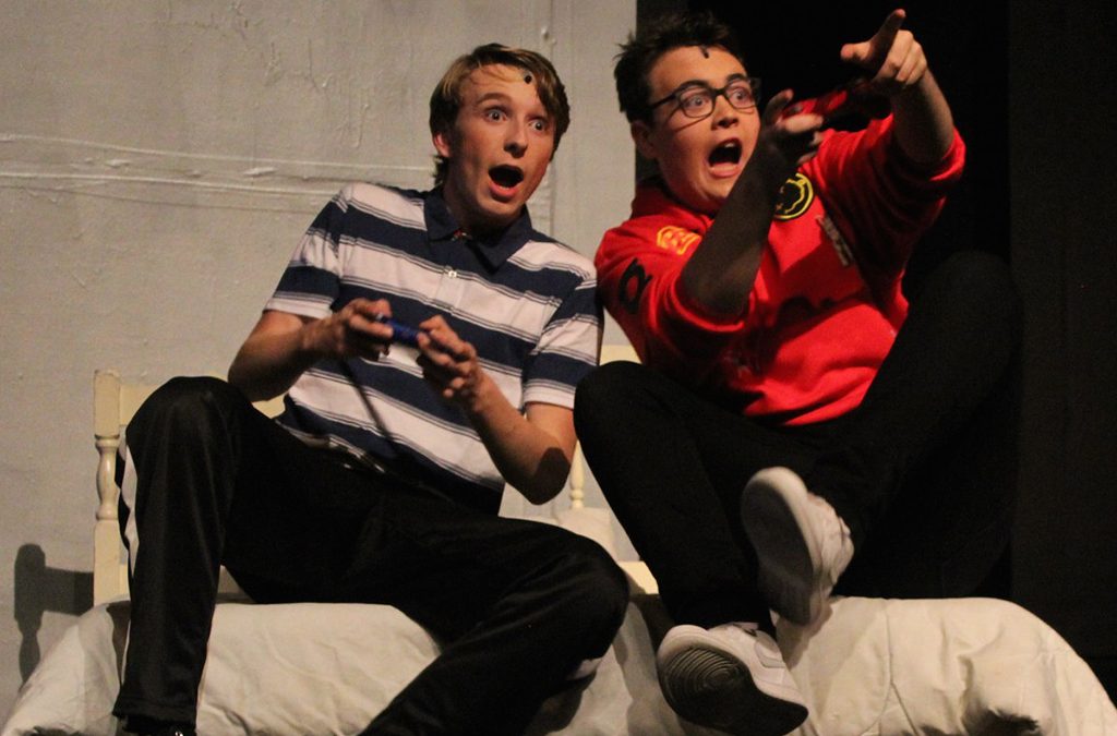 Quinn Hansen and Townes Genoves in South Eugene High School's production of Be More Chill.
