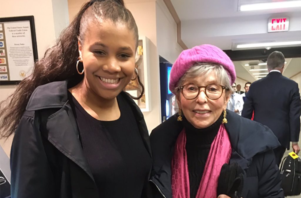 Brannon Evans with award-winning actor Rita Moreno at the 2019 National Arts Action Summit.