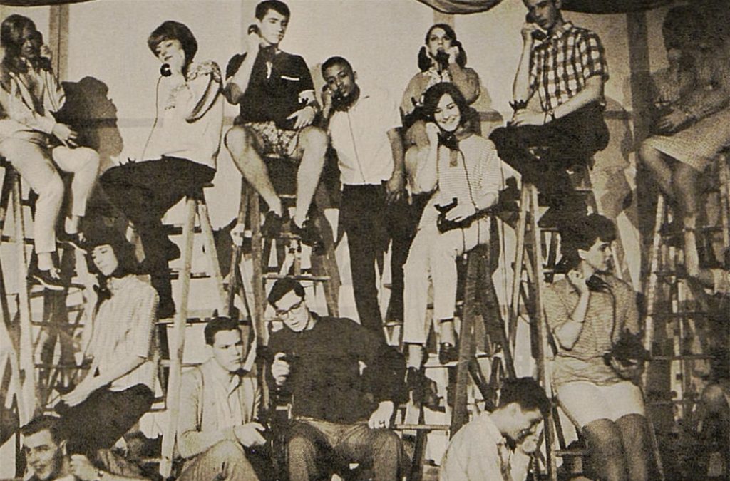 The cast of the 1966 Frankfurt American High School production of Bye Bye Birdie.