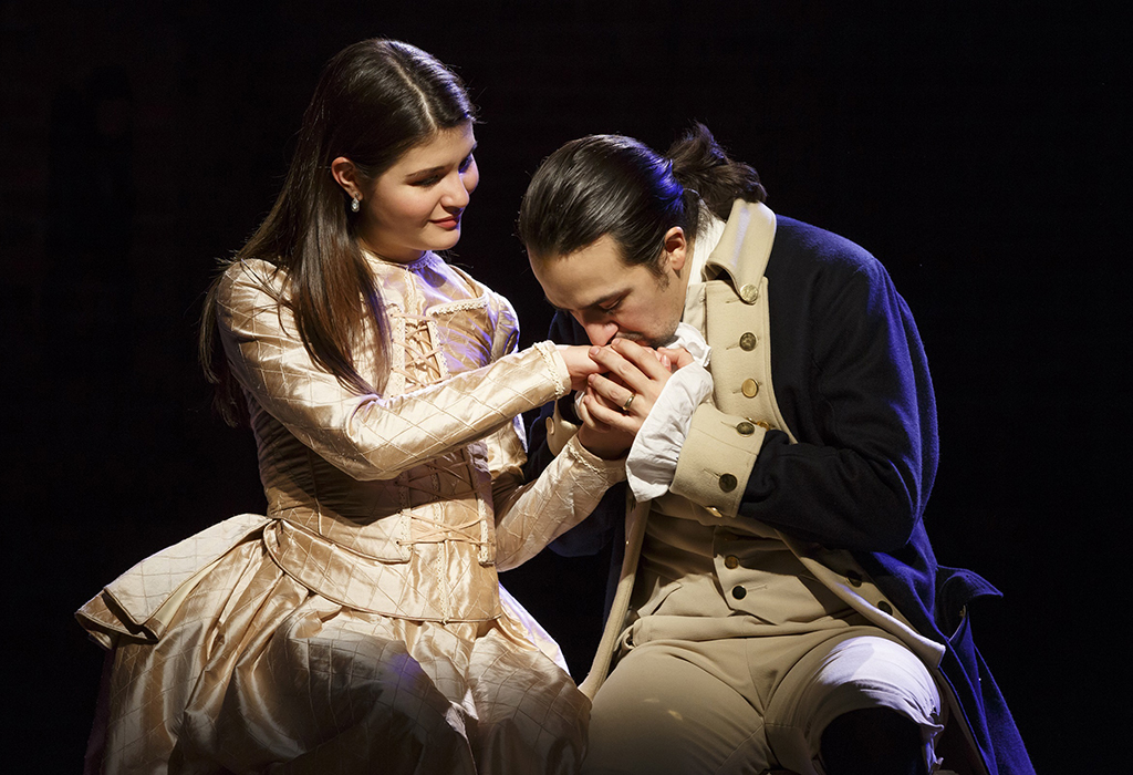 Phillipa Soo and Lin-Manuel Miranda in Hamilton.