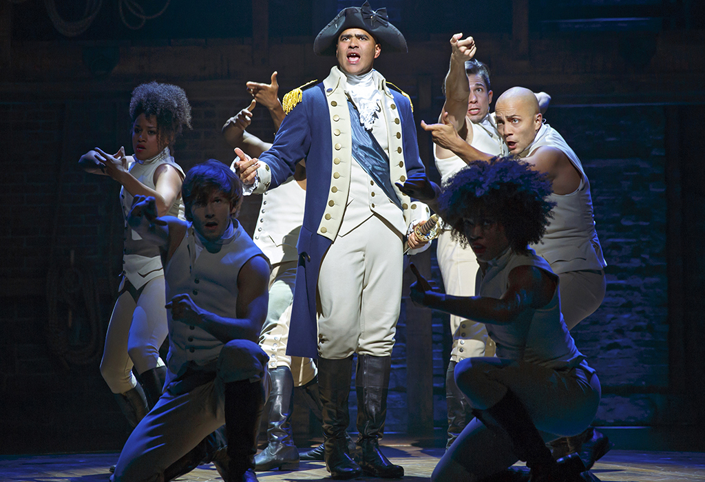 Christopher Jackson and the company of Hamilton.