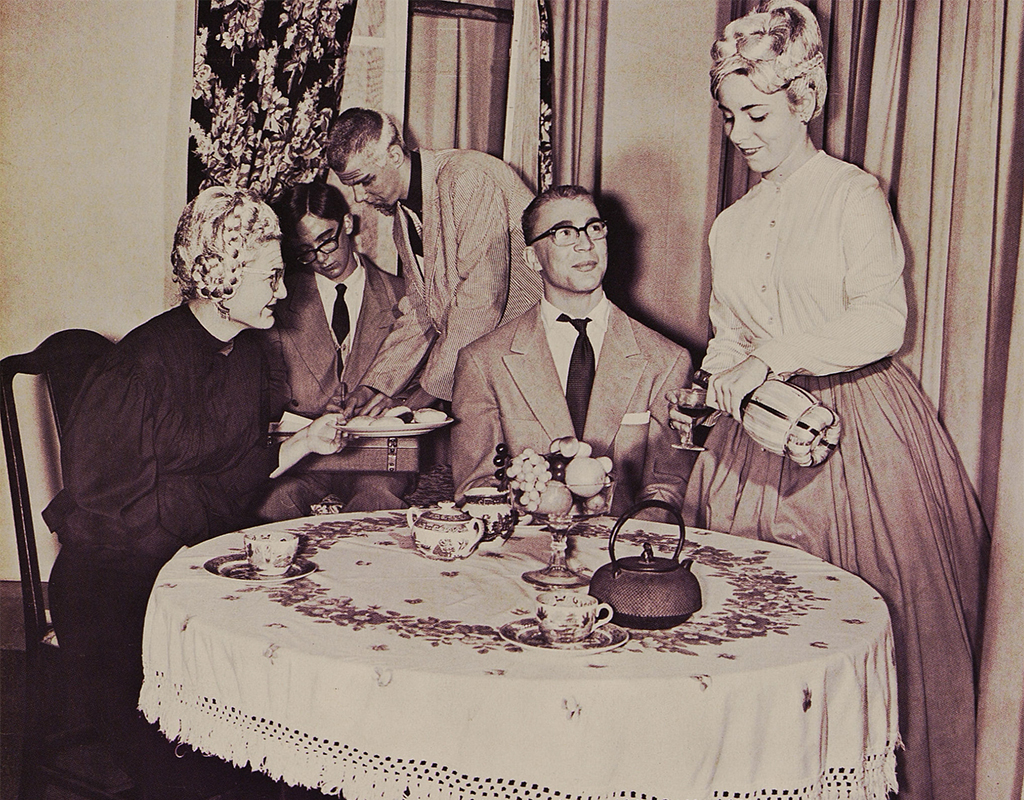 Cast members from Winterville High School of Steubenville, Ohio, in their 1966 production of Arsenic and Old Lace.