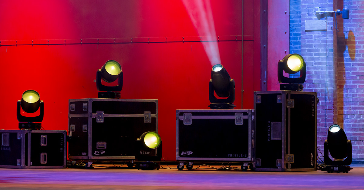 Stage lights set up based on the lighting design plan