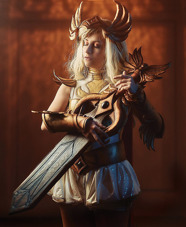 Meisha Mock in a She-Ra cosplay she made, inspired by the Netflix reboot She-Ra and the Princesses of Power.