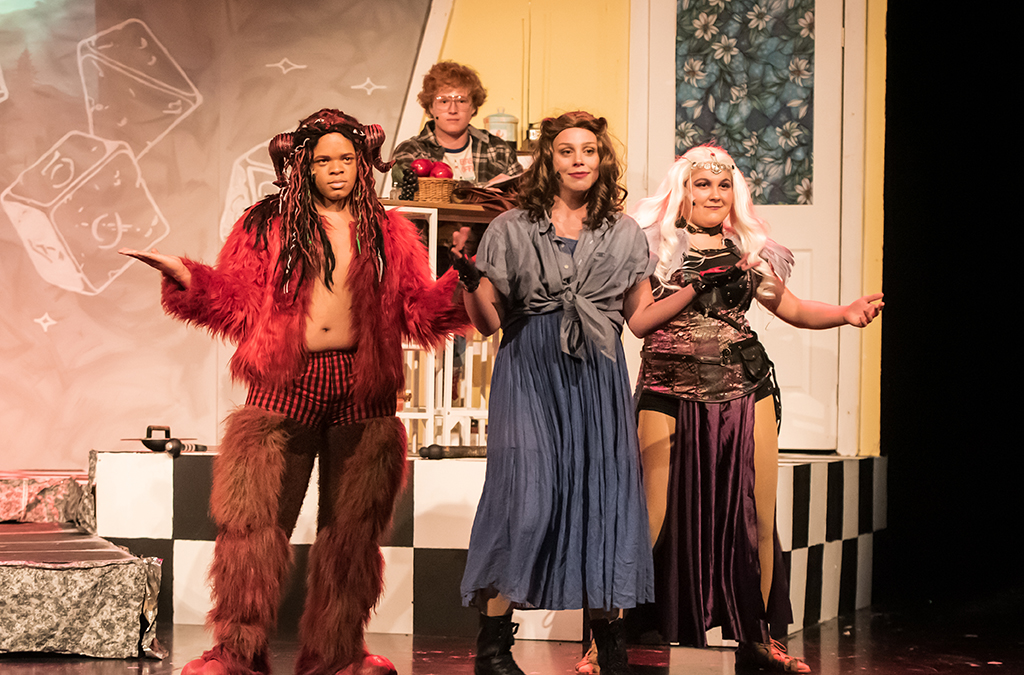 Gehazi Whitehurst, Noah Sutton, Livy Potthoff, and Lydia Holterman in St. Charles High School’s production of She Kills Monsters.