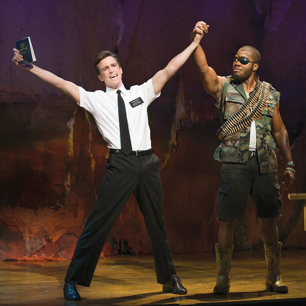 Gavin Creel and Derrick Williams in The Book of Mormon.