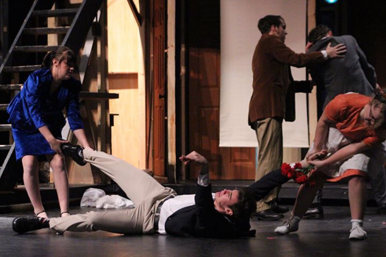 The cast of McPherson High School's production of Noises Off.