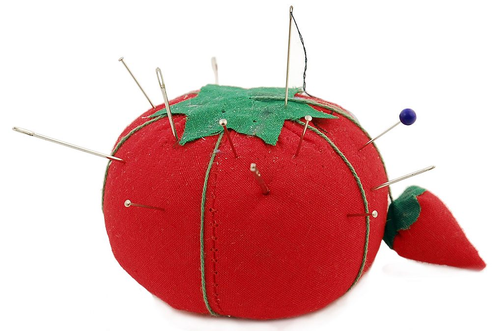 Pincushions provide easy access to straight pins.