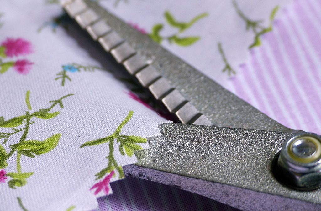 Pinking shears are used to keep fabric edges from fraying.