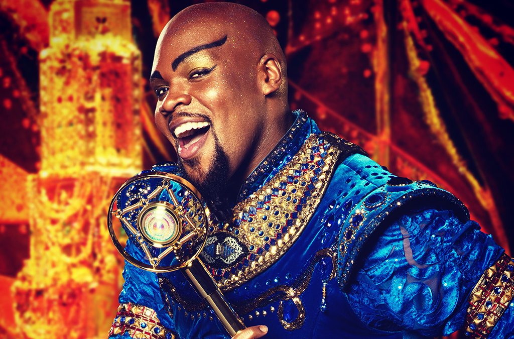 Michael James Scott as Genie in Aladdin.
