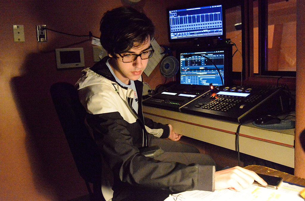 Final script consultation before the J.J. Pearce High School (Richardson, Texas) performance of Shakespeare in Love.