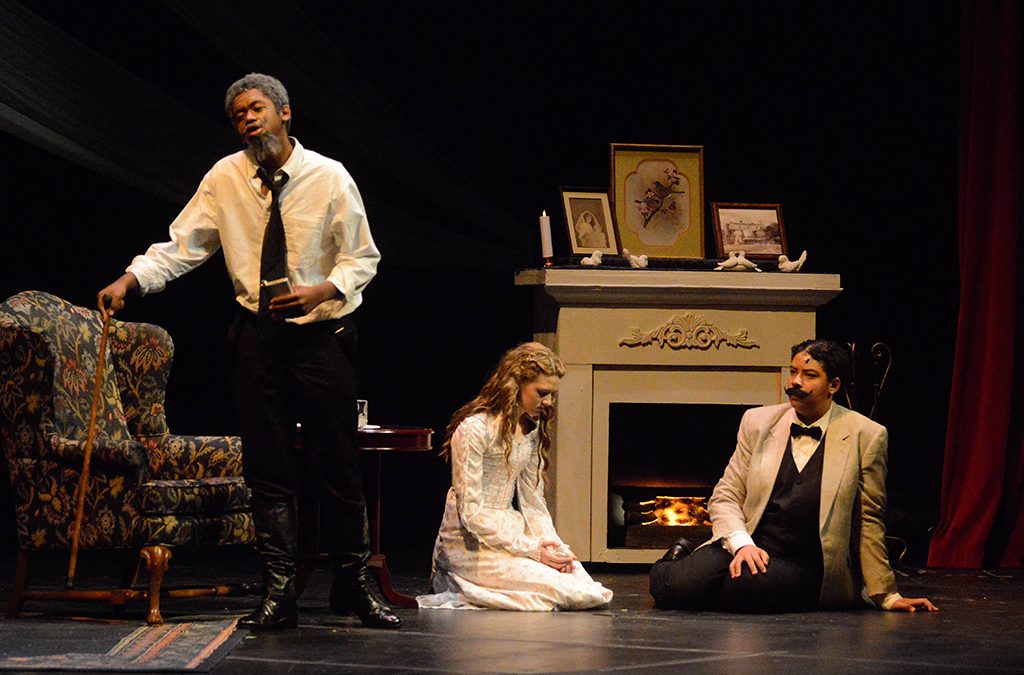 Finding the story of your lines before you try to memorize them can aid learning. Photo from the 2014 Denver School of the Arts production of The Three Sisters.