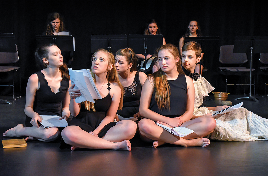 The cast of Sisters on the Ground at the 2017 International Thespian Festival.