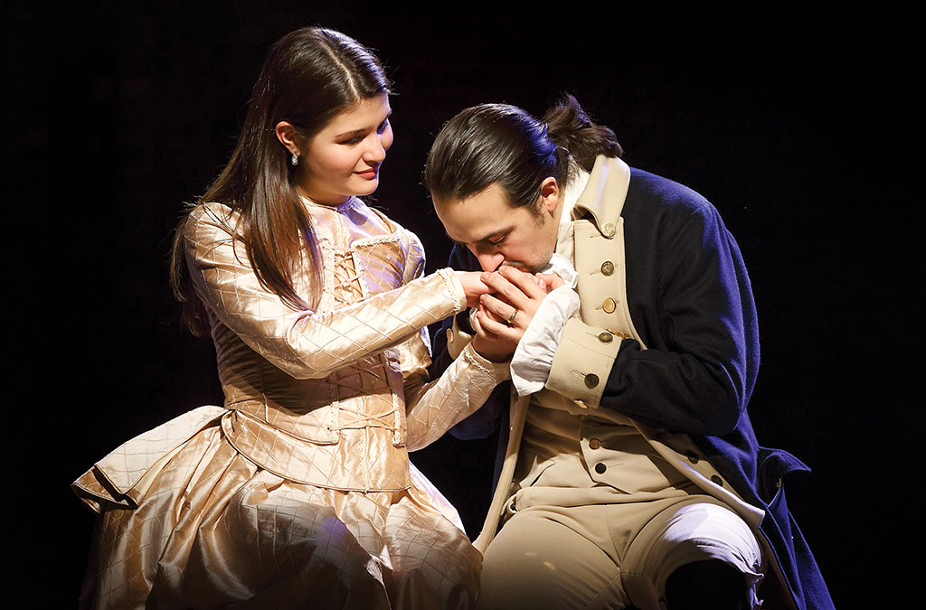 Phillipa Soo and Lin-Manuel Miranda in Hamilton.