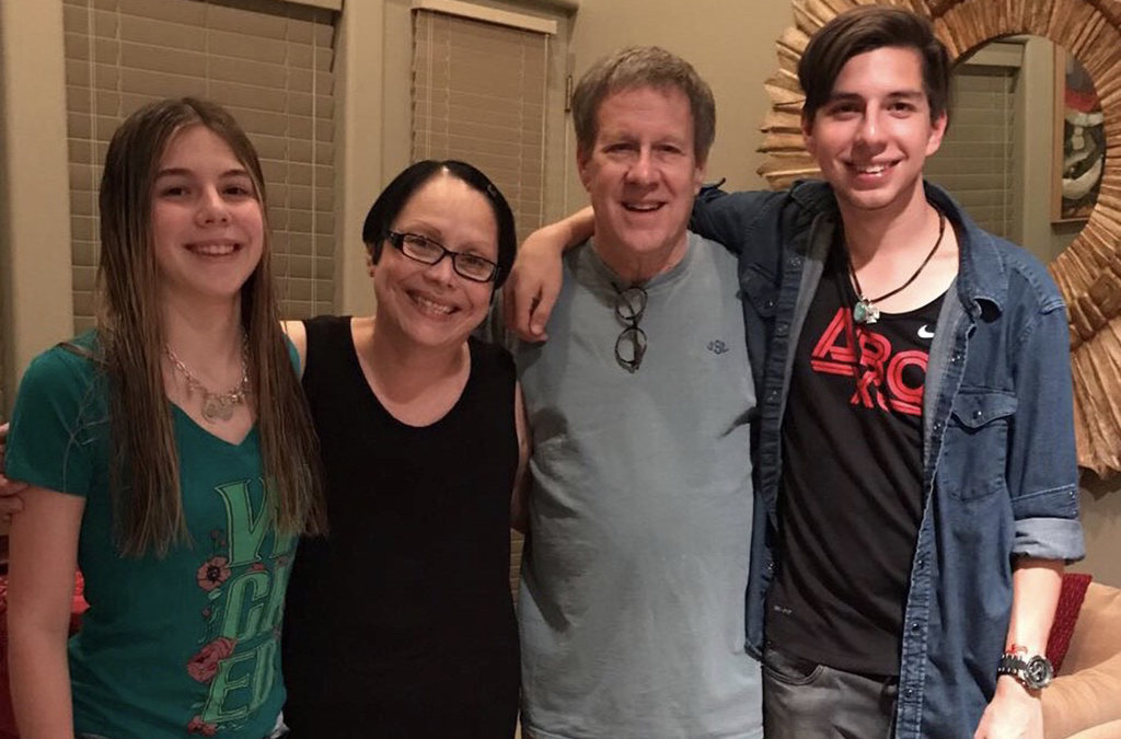 Samantha Squires with her mother, father, and brother.