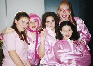 ennifer Ashley Tepper (far right) with castmates from Grease in theatre camp in 2001.