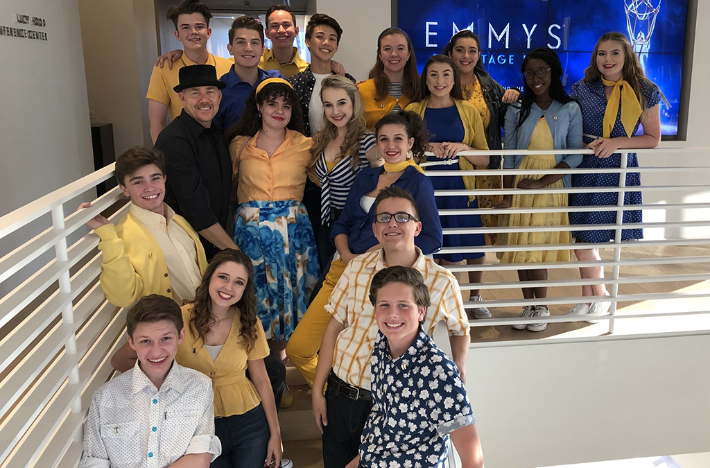 The student cast of Thespians Go Hollywood prepare for their moment on stage.