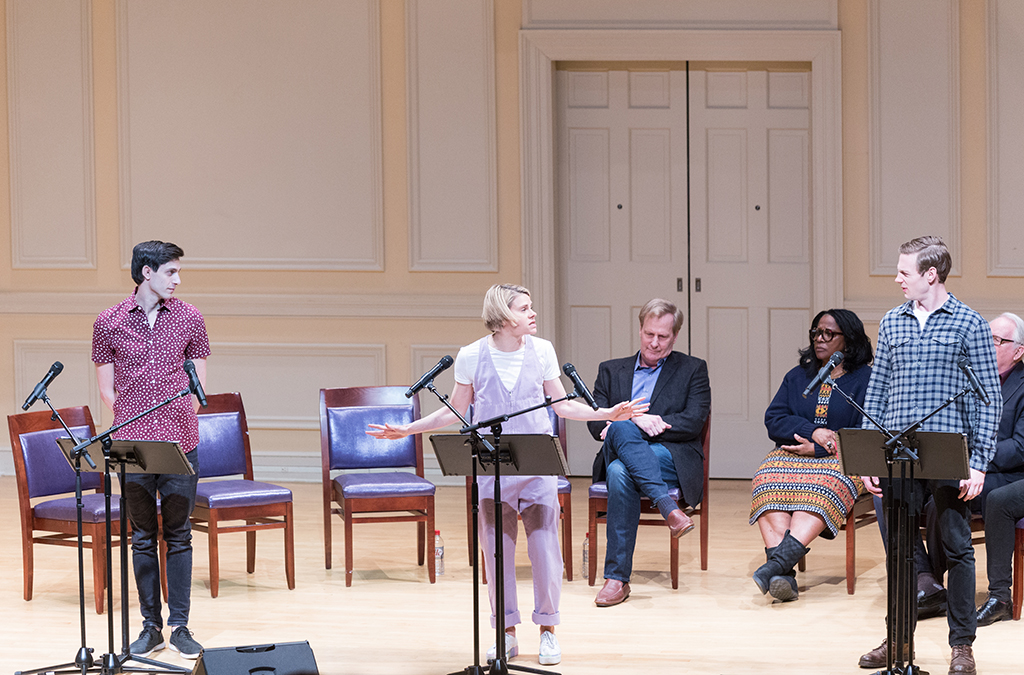 Gideon Glick, Celia Keenan-Bolger, and Will Pullen with cast members of To Kill a Mockingbird.
